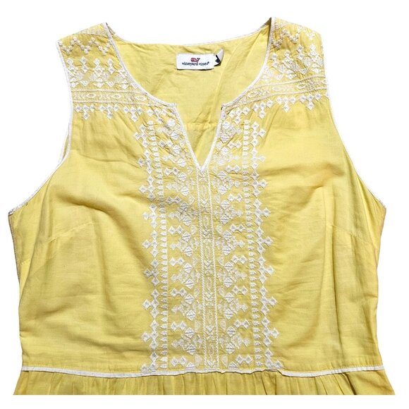 Vineyard Vines Buttercream Yellow  Embroidered Easter Spring  Mini Dress 6 - Picture 9 of 16